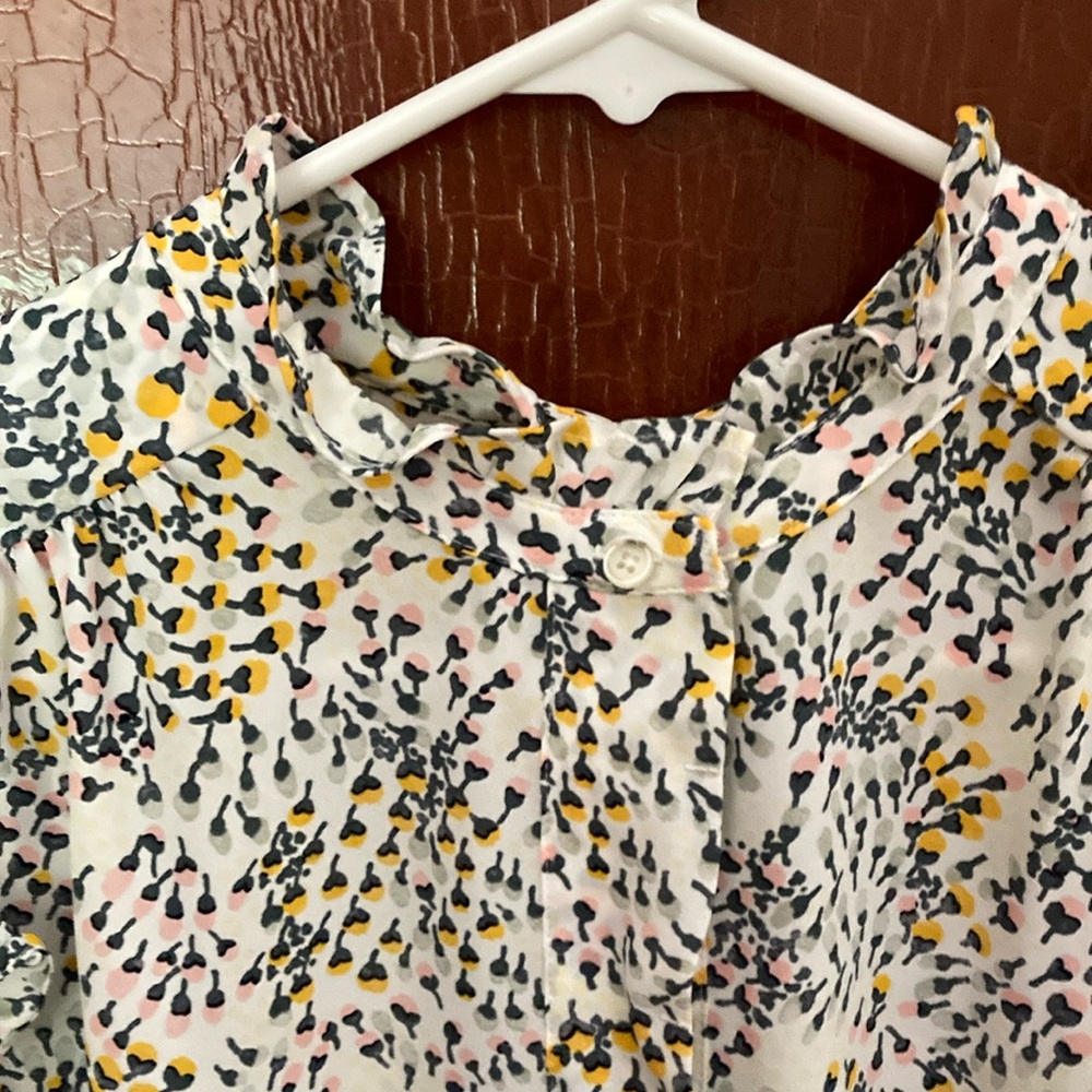 LOFT Multicolor Floral Ruffle Blouse small - Picture 3 of 6
